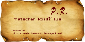 Pratscher Rozália névjegykártya